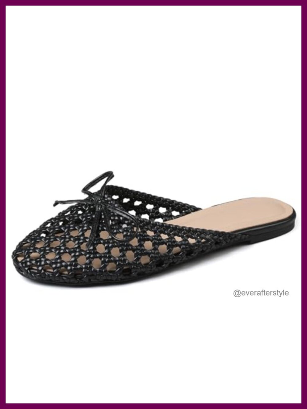 Woven Mesh Mule Flats Round Toe Slip On Casual Shoes
